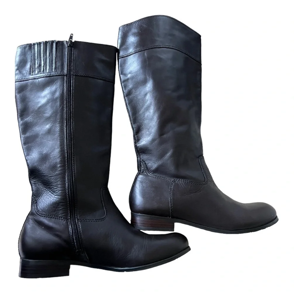Arturo Chiang Brown Leather Knee High Boots Size 7.5MW